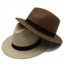 Summer Women Men Wide Brim Toquilla Straw Panama Sun Hat For Elegant Lady Gentleman Gangster Trilby 