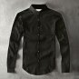 Zecmos Cotton Linen Men Shirts White Grandad  Casual Shirts For Men