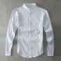 Zecmos Cotton Linen Men Shirts White Grandad  Casual Shirts For Men