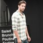 Zecmos Plaid Checkered Shirt Men Linen Casual Shirt Social Fit England Long Sleeve Shirts School Sty