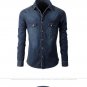 Hot sell men fashion shirts turn-down collar solid color spring single breasted casual full sleeve