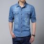 Autumn new style Plus Size Men Denim Shirts 5XL Cotton Slim Pockets Camiseta Masculina Jeans shirts