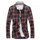 Sales hot  full sleeve shirt men\'s slim shirts brand plaid casual shirts high quality turn-down col