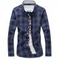 Sales hot full sleeve shirt men\'s slim shirts brand plaid casual shirts high quality turn-down col