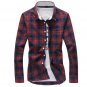 Sales hot full sleeve shirt men\'s slim shirts brand plaid casual shirts high quality turn-down col