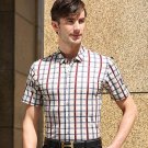 High quality summer casual shirt brand men\'s plaid style short sleeve shirts man pure cotton plaid 