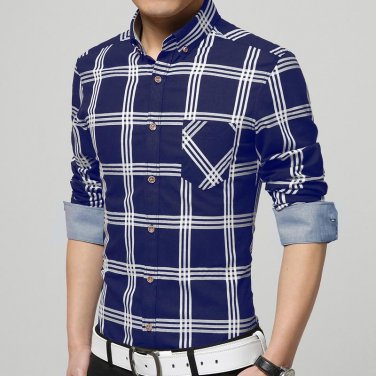 New pattern men shirt sales hot long sleeve shirts men\'s slim shirts casual cotton plaid formal shi