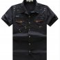 Hot sell men summer shirts short sleeve turn-down collar button slim clothes loose brand high qualit