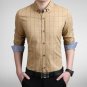 Sales hot new style men shirt long sleeve cotton shirts men\'s slim shirts casual plaid business shi