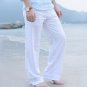 2017 Summer Men\'s Casual Cargo Pants Elastic Waist Solid Straight Fale Cotton Linen Trousers Leisur