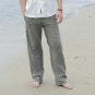 2017 Summer Men\'s Casual Cargo Pants Elastic Waist Solid Straight Fale Cotton Linen Trousers Leisur