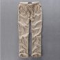 2017 Summer Men\'s Casual Cargo Pants Elastic Waist Solid Straight Fale Cotton Linen Trousers Leisur