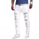 Brand Male New Fashion 2018 Slim Solid Color Beggars Hole Men Casual Pants Man Trousers Designer Men