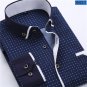 2017 Men Fashion Casual Long Sleeved Printed shirt Slim Fit Male Social Business Dress Shirt Brand M