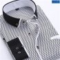 2017 Men Fashion Casual Long Sleeved Printed shirt Slim Fit Male Social Business Dress Shirt Brand M