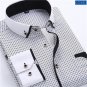 2017 Men Fashion Casual Long Sleeved Printed shirt Slim Fit Male Social Business Dress Shirt Brand M