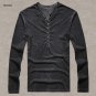 Brand Designer Men Cotton Vintage Henry T Shirts Casual Long Sleeve High quality Men old color Cardi
