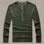 Brand Designer Men Cotton Vintage Henry T Shirts Casual Long Sleeve High quality Men old color Cardi