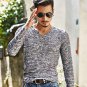 Hot 2017 New Arrival Spring Autumn Fashion Brand V-Neck Slim Fit Long Sleeve TShirt Men Trend Casual