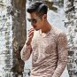 Hot 2017 New Arrival Spring Autumn Fashion Brand V-Neck Slim Fit Long Sleeve TShirt Men Trend Casual