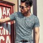 Hot 2017 New Arrival Spring Autumn Fashion Brand V-Neck Slim Fit Long Sleeve TShirt Men Trend Casual