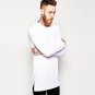 2017 Brand New extra long tee shirt for men hip hop men\'s longline t shirt long sleeve tall tees si