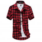 Red And Black Plaid Shirt Men Shirts 2017 New Summer Fashion Chemise Homme Mens Checkered Shirts Sho