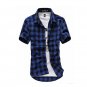 Red And Black Plaid Shirt Men Shirts 2017 New Summer Fashion Chemise Homme Mens Checkered Shirts Sho