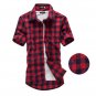 Red And Black Plaid Shirt Men Shirts 2017 New Summer Fashion Chemise Homme Mens Checkered Shirts Sho