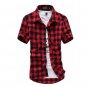 Red And Black Plaid Shirt Men Shirts 2017 New Summer Fashion Chemise Homme Mens Checkered Shirts Sho