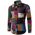 T-Bird Brand-Clothing 2017 Fashion Shirt Male Flax Dress Shirts Slim Fit Turn-Down Men Long Sleeve M