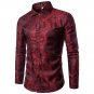 Bright Silk Shirts Men 2017 Promotion Autumn Long Sleeve Casual Cotton Flower Shirts for Men Designe