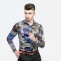 Bright Silk Shirts Men 2017 Promotion Autumn Long Sleeve Casual Cotton Flower Shirts for Men Designe