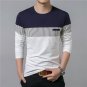 T-Shirt Men 2017 Spring Summer New Long Sleeve O-Neck T Shirt Men Brand Clothing Fashion Patchwork C