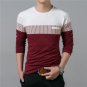 T-Shirt Men 2017 Spring Summer New Long Sleeve O-Neck T Shirt Men Brand Clothing Fashion Patchwork C