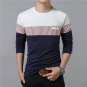 T-Shirt Men 2017 Spring Summer New Long Sleeve O-Neck T Shirt Men Brand Clothing Fashion Patchwork C
