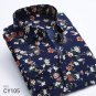 2017 Spring Floral Print Men Shirts Long Sleeve Mens Casual Shirt Slim Men Flower Printing Dress Shi