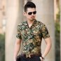 Floral Print Shirt Men 2017 Brand New Gold Bronzing Short Sleeve Chemise Homme Fancy Flower Mens Dre