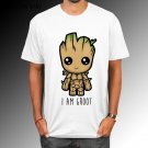 I Am Groot Tee Shirt Men\'s Printing Short Sleeve Crewneck Cotton XXXL Couple Guardians Of The Galax