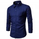 MarKyi good quality 2017 pocket mens long sleeve silk shirts sprin new business mens casual shirts s
