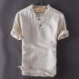 Fashion Mens Pullover Linen Shirts Short Sleeve Summer Breathable Men s Quality Casual Shirts Slim f