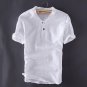 Fashion Mens Pullover Linen Shirts Short Sleeve Summer Breathable Men s Quality Casual Shirts Slim f