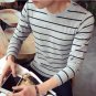 Classic Men Stripe T Shirt 2016 New Fashion Casual Long Sleeve T Shirts Men High Quality Slim Fit Co
