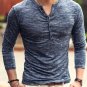 2016 new Tee Tops Long Sleeve Stylish Slim Fit T-shirt Button placket Casual Outwears Popular Design