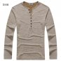2016 new Tee Tops Long Sleeve Stylish Slim Fit T-shirt Button placket Casual Outwears Popular Design