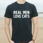 Real Men Love Cats Print Men T shirt Fashion Casual Funny Shirt For Man Gray White Black Top Tee Hip