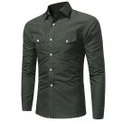 Men\'S Shirt Brand 2017 Mens Polka Single Row Shirt Slim Fit Male Shirts Long Sleeve Men Shirt Doubl
