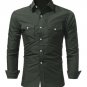 Men\'S Shirt Brand 2017 Mens Polka Single Row Shirt Slim Fit Male Shirts Long Sleeve Men Shirt Doubl