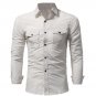 Men\'S Shirt Brand 2017 Mens Polka Single Row Shirt Slim Fit Male Shirts Long Sleeve Men Shirt Doubl