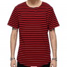 Harujuku Black Red Striped Hipster T-Shirt 2018 Summer Casual Short Sleeve T Shirts Men Hip Hop Fit 